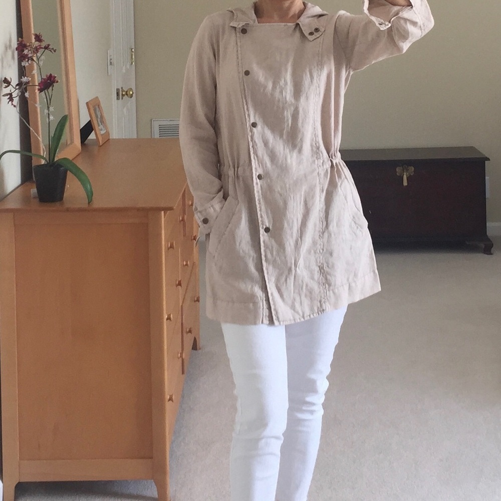 NWOT Michael Stars Linen Hooded Jacket Coat XS - Picture 6 of 16